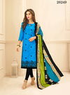 Blue Colour Designer Latest Fancy Casual Wear Cotton Jacquard Embroidered Dress Material Collection 26249